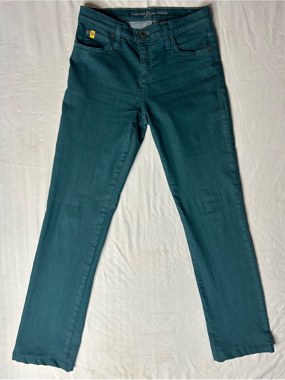 Second Yoga Jeans Size 27 Teal Skinny Stretch Denim Jeans